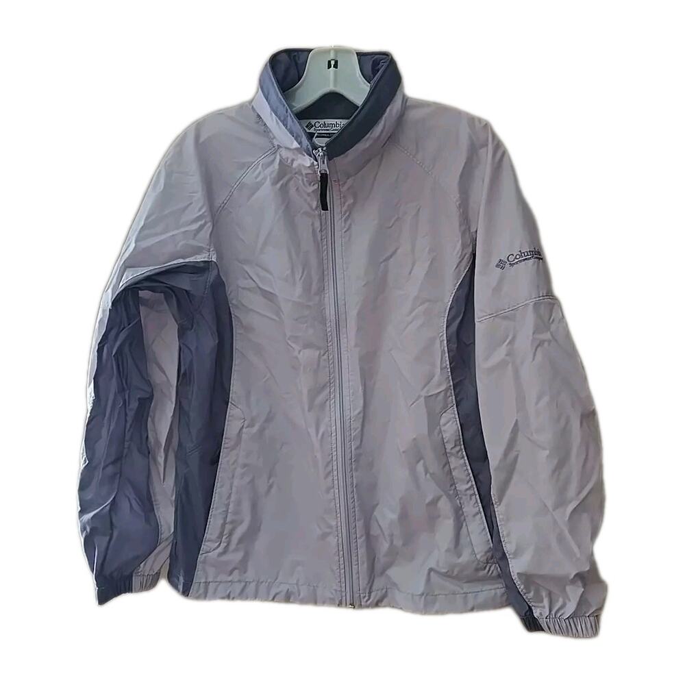 Columbia Purple Full Zip Packable Waterproof Windbreaker Jacket Womans Sz Medium